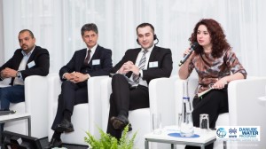 Lindita Sotiri, Director of European Integration, Ministry of Transport and Infrastructure speaking at the Conference