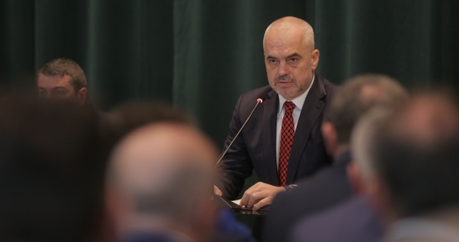 Albanian Prime Minister, Mr. Edi Rama, during the presentation of the water sector reform