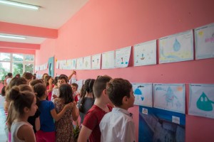 The local exhibition at “Xhorxh Soros” school in Rrogozhina. Photo Credit: SHUKALB 